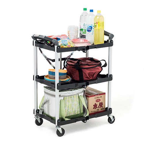 【2台セット】折りたたみツールワゴン｜3段・収納・おしゃれ