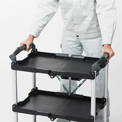 【4台セット】折りたたみツールワゴン｜3段・収納・おしゃれ