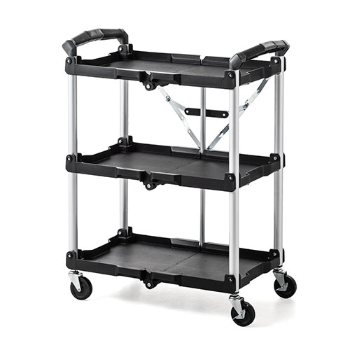 【4台セット】折りたたみツールワゴン｜3段・収納・おしゃれ