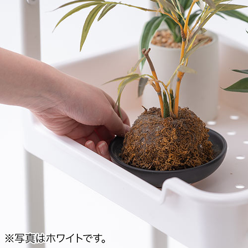 キッチンワゴン キャスター付き 3段 折りたたみ可能 持ち手付き ブラック