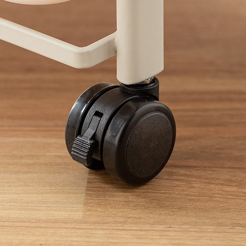 キッチンワゴン キャスター付き 3段 折りたたみ可能 持ち手付き ホワイト