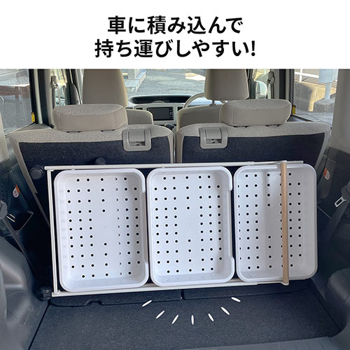 キッチンワゴン キャスター付き 3段 折りたたみ可能 持ち手付き ホワイト