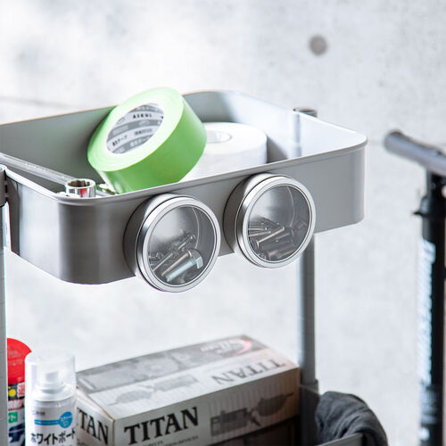 キッチンワゴン（マルチワゴン・幅42cm・耐荷重30kg・キャスター付・おしゃれ・ツールワゴン・高さ変更可能・グレー）