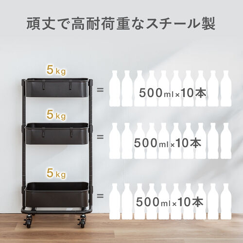 キッチンワゴン Sade キッチンワゴン WオークスタイルS DWE－W（OAK／SBK