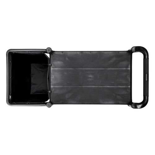 ツールワゴン（収納袋付き・3段・総耐荷重180kg・リネンカート・90L大容量・リネン・ゴミ回収・ホテル清掃・キャスター付き・ツールカート・業務用・ブラック）