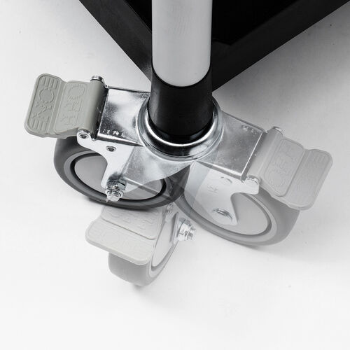 ツールワゴン（収納袋付き・3段・総耐荷重180kg・リネンカート・90L大容量・リネン・ゴミ回収・ホテル清掃・キャスター付き・ツールカート・業務用・ブラック）