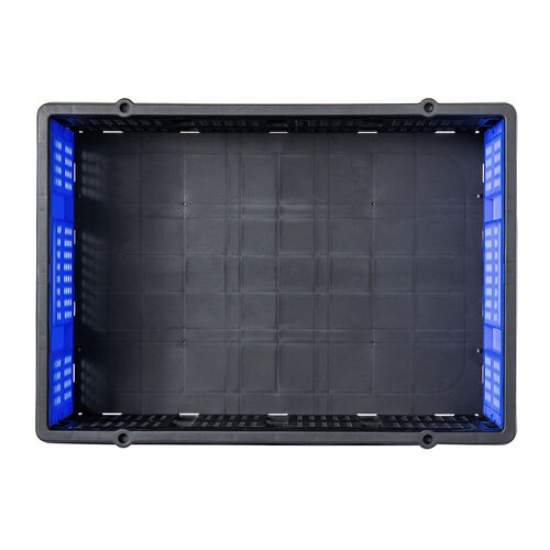 折りたたみ台車（2段式・コンテナ付き・カート・総耐荷重70kg・大型キャスター・ストッパー・屋外・ピッキングカート・ブラック）