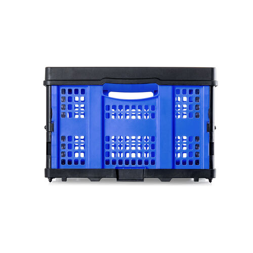 折りたたみ台車（2段式・コンテナ付き・カート・総耐荷重70kg・大型キャスター・ストッパー・屋外・ピッキングカート・ブラック）