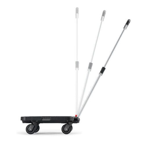 折りたたみ台車（専用コンテナ付き・キャリーカート・大容量47L・高耐荷重60kg・コンパクト・折りたたみコンテナ・買い物・レジャー・角度無段階調整・ブラック）