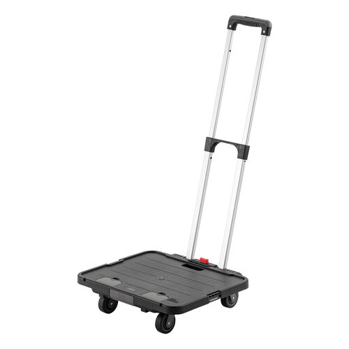 折りたたみ台車（専用コンテナ付き・キャリーカート・大容量47L・高耐荷重60kg・コンパクト・折りたたみコンテナ・買い物・レジャー・角度無段階調整・ブラック）