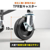 スチールワゴン（折りたたみ・総耐荷重160kg・2段台車・ラック・キャスター付き・キャリーカート・台車・シェルフ・棚・天板シート付き・ブラック）