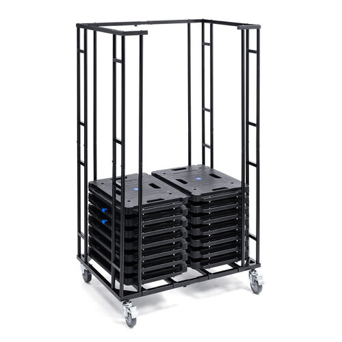 平台車ストックカート（耐荷重100kg・汎用型・横幅調整・平台車・収納・ストッパー付き大型キャスター）