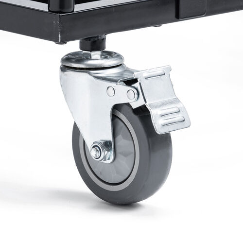 平台車ストックカート（耐荷重100kg・汎用型・横幅調整・平台車・収納・ストッパー付き大型キャスター）