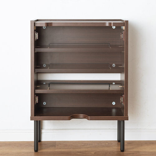 ルーター収納ボックス Cercleシリーズ（ケーブルボックス・木製・壁面収納・幅45cm・ロボット掃除機・モデム・Wi-Fi・ダークブラウン）