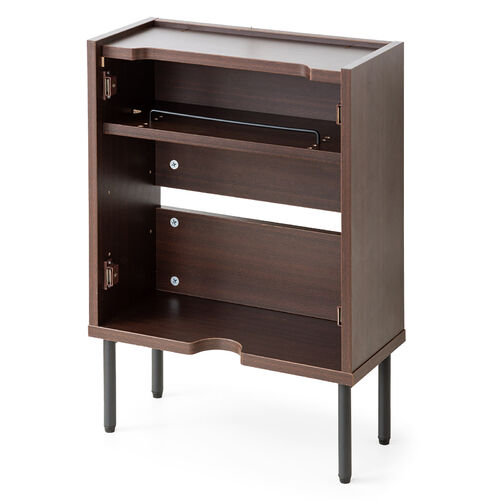 ルーター収納ボックス Cercleシリーズ（ケーブルボックス・木製・壁面収納・幅45cm・ロボット掃除機・モデム・Wi-Fi・ダークブラウン）