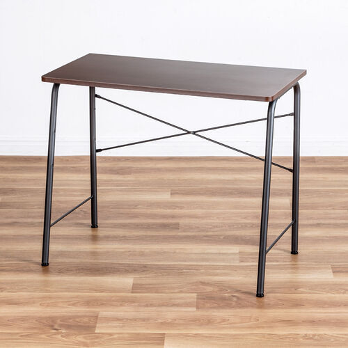 パソコンデスク Cercleシリーズ（パソコンテーブル・平机・ルーター収納・タップ受け・幅90cm・奥行45cm・高さ72cm・丸パイプ・ブラウン）