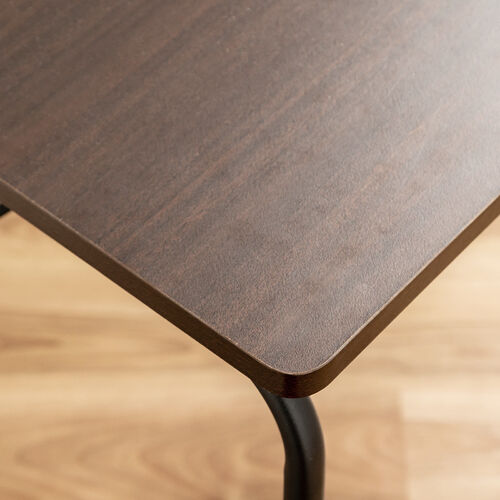 サブデスク Cercleシリーズ（パソコンデスク・パソコンテーブル・平机・キャスター付き・幅80cm・奥行35cm・高さ可変3段階・ブラウン）