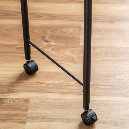 サブデスク Cercleシリーズ（パソコンデスク・パソコンテーブル・平机・キャスター付き・幅80cm・奥行35cm・高さ可変3段階・ブラウン）