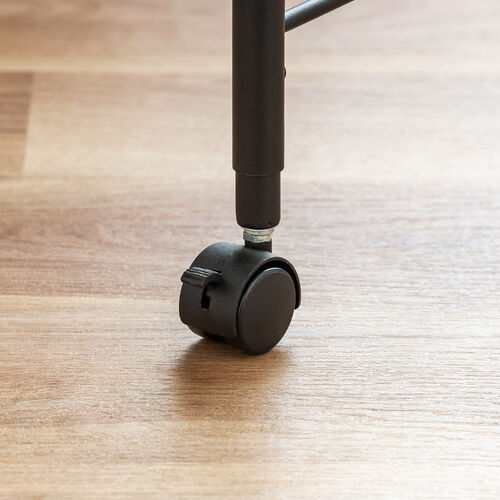 サブデスク Cercleシリーズ（パソコンデスク・パソコンテーブル・平机・キャスター付き・幅80cm・奥行35cm・高さ可変3段階・ブラウン）