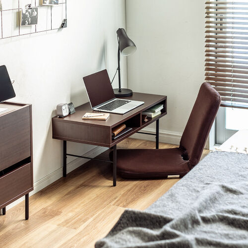 センターテーブル Cercleシリーズ（ローテーブル・リビングテーブル・高さ調整 幅80cm・奥行40cm・高さ可変2段階・収納付き・ブラウン）