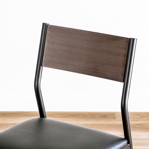 シンプルチェア Cercleシリーズ（デザインチェア・ダイニングチェア・スチールフレーム・木目調背もたれ・ブラック・ブラウン）