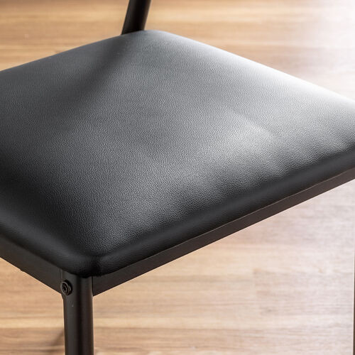 シンプルチェア Cercleシリーズ（デザインチェア・ダイニングチェア・スチールフレーム・木目調背もたれ・ブラック・ブラウン）