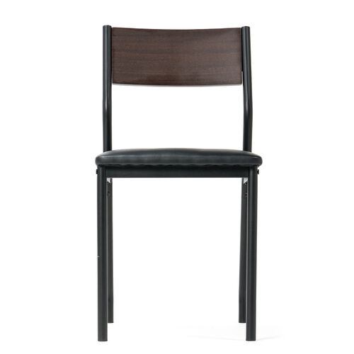 シンプルチェア Cercleシリーズ（デザインチェア・ダイニングチェア・スチールフレーム・木目調背もたれ・ブラック・ブラウン）