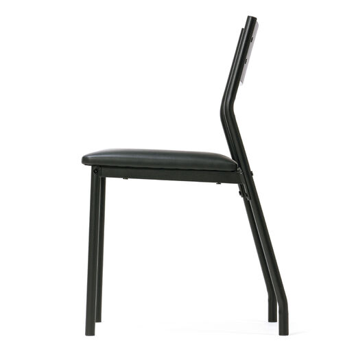 シンプルチェア Cercleシリーズ（デザインチェア・ダイニングチェア・スチールフレーム・木目調背もたれ・ブラック・ブラウン）