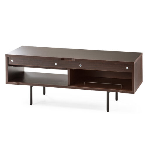 テレビ台 Cercleシリーズ（ローボード・テレビボード・オープンラック・収納付き・ガードバー付き・ブラウン）