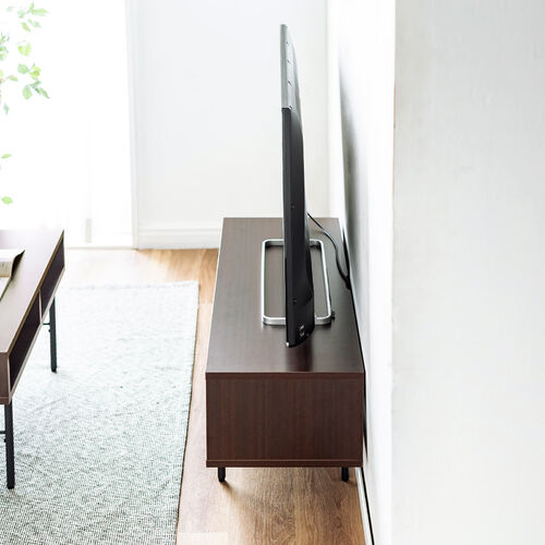 テレビ台 Cercleシリーズ（ローボード・テレビボード・オープンラック・収納付き・ガードバー付き・ブラウン）