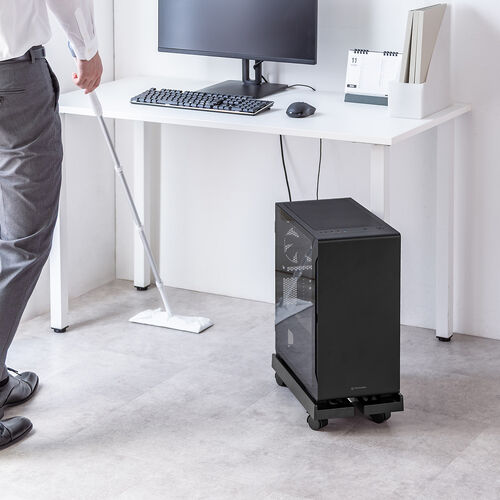 CPUスタンド（デスクトップ用・耐荷重30kg・ゲーミングPC・パソコンラック・パソコンスタンド・キャスター付き・ほこり対策・無段階調整）