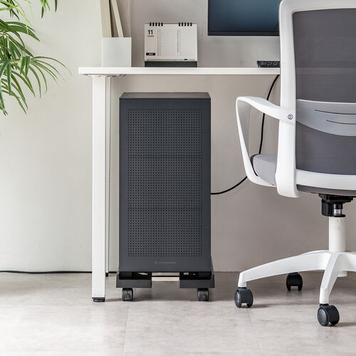 CPUスタンド（デスクトップ用・耐荷重30kg・ゲーミングPC・パソコンラック・パソコンスタンド・キャスター付き・ほこり対策・無段階調整）