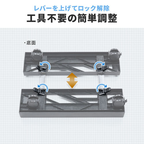CPUスタンド（デスクトップ用・耐荷重30kg・ゲーミングPC・パソコンラック・パソコンスタンド・キャスター付き・ほこり対策・無段階調整）