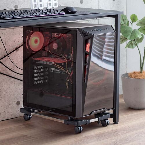 CPUスタンド（デスクトップ用・耐荷重50kg・ゲーミングPC・パソコンラック・パソコンスタンド・キャスター付き・ほこり対策・無段階調整・プリンタ・UPS）