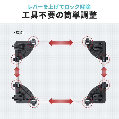 CPUスタンド（デスクトップ用・耐荷重50kg・ゲーミングPC・パソコンラック・パソコンスタンド・キャスター付き・ほこり対策・無段階調整・プリンタ・UPS）