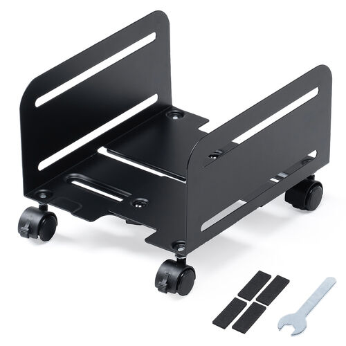 CPUスタンド（スチール製・デスクトップ用・パソコンラック・パソコンスタンド・キャスター付き・ほこり対策・無段階調整・耐荷重10kg）