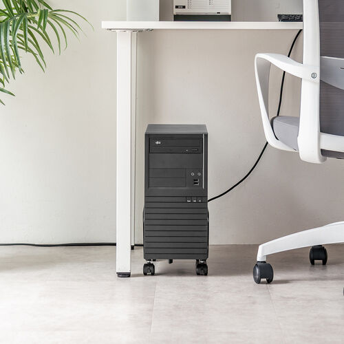 CPUスタンド（スチール製・デスクトップ用・パソコンラック・パソコンスタンド・キャスター付き・ほこり対策・無段階調整・耐荷重10kg）