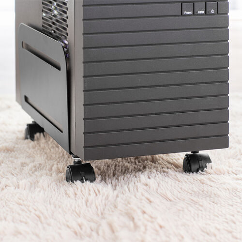 CPUスタンド（スチール製・デスクトップ用・パソコンラック・パソコンスタンド・キャスター付き・ほこり対策・無段階調整・耐荷重10kg）