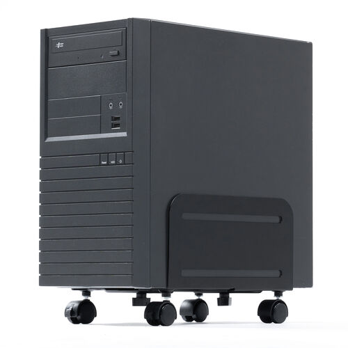 CPUスタンド（スチール製・デスクトップ用・パソコンラック・パソコンスタンド・キャスター付き・ほこり対策・無段階調整・耐荷重10kg）