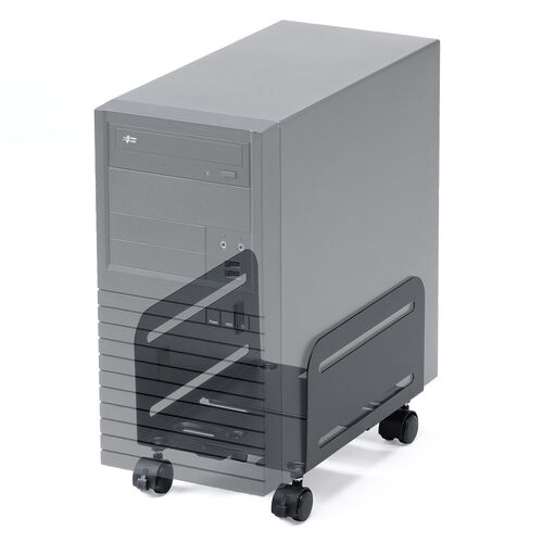 CPUスタンド（スチール製・デスクトップ用・パソコンラック・パソコンスタンド・キャスター付き・ほこり対策・無段階調整・耐荷重10kg）