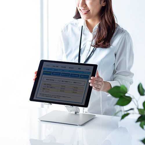 ノートパソコンスタンド（アルミ・タブレットスタンド・360度回転・アーム式・折りたたみ・放熱）