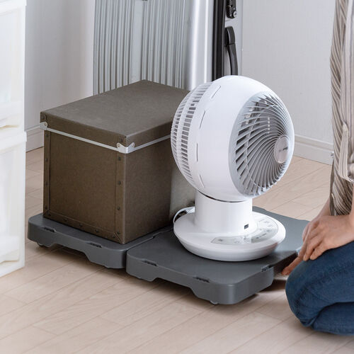 平台車（コンパクト・連結・キャスター・小型・薄型・グレー・耐荷重50kg・2台セット）