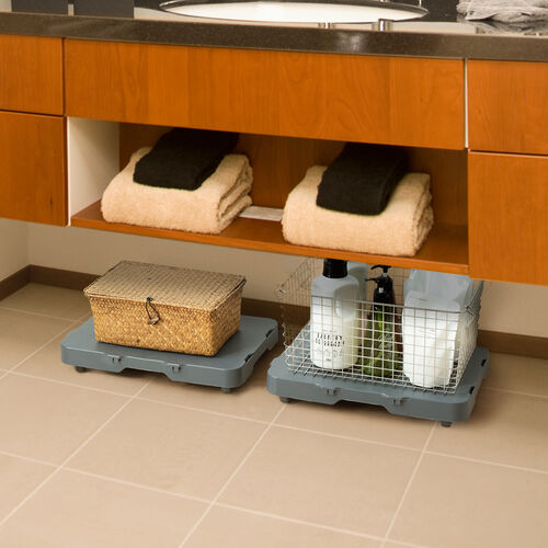 平台車（コンパクト・連結・キャスター・小型・薄型・グレー・耐荷重50kg・2台セット）