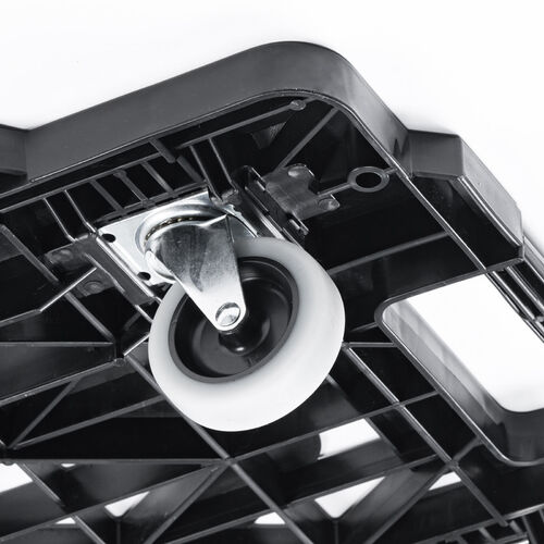 平台車（耐荷重80kg・積み重ね可能・連結・大型キャスター付・ブラック）