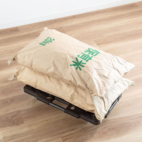 平台車（耐荷重80kg・積み重ね可能・連結・大型キャスター付・ブラック）