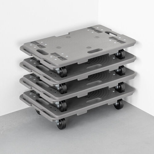 平台車（ゴムキャスター・スタンダード形状・連結・耐荷重150kg・スタッキング・取っ手・軽量・完成品お届け・キャスター交換可能・高耐久）