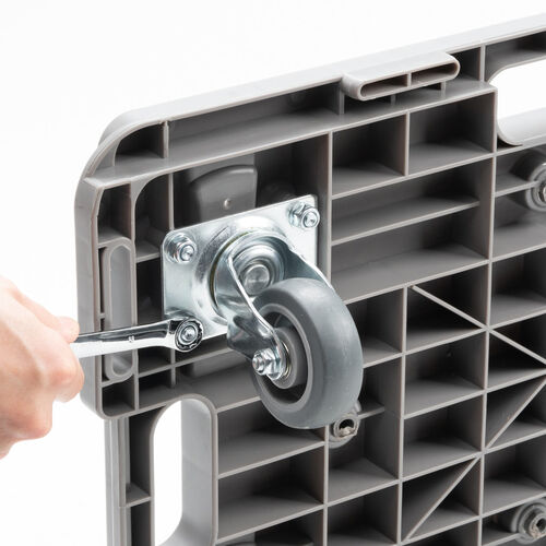 平台車（TPR製キャスター・スタンダード形状・連結・耐荷重150kg・スタッキング・取っ手・軽量・完成品お届け・キャスター交換可能・高耐久）