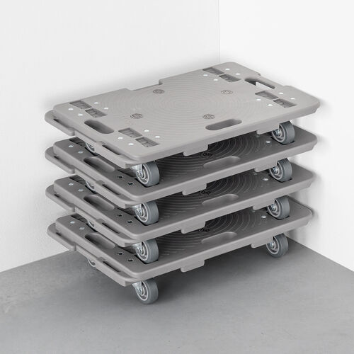 平台車（TPR製キャスター・スタンダード形状・連結・耐荷重150kg・スタッキング・取っ手・軽量・完成品お届け・キャスター交換可能・高耐久）