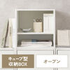 キューブ型収納ボックス（オープン・幅35×奥行29.5×高さ35cm・2段式・配線穴・推し活収納棚・アクスタ・DVD・Switch・ホワイト）