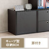 キューブ型収納ボックス（扉・幅35×奥行29.5×高さ35cm・2段式・配線穴・推し活収納棚・アクスタ・DVD・Switch・ブラック）
